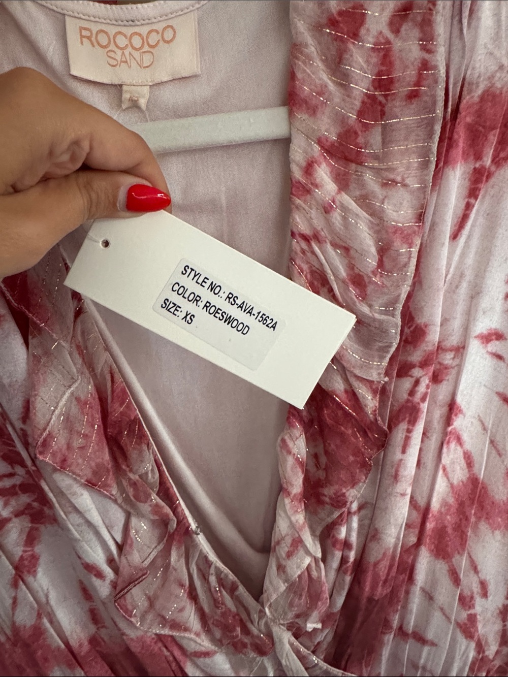 NWT Rococo Sand Pink Marble Surplice Ruffle Bodysuit - Picture 5 of 5